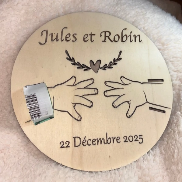 Porte bracelet de naissance jumeaux