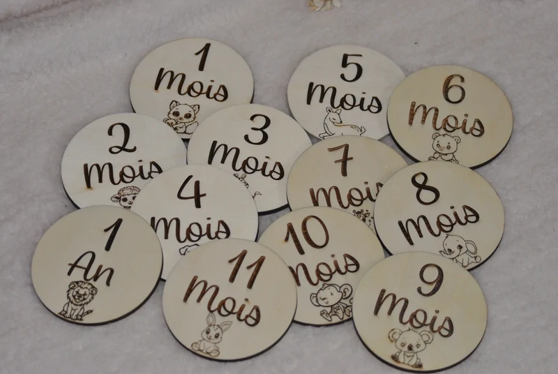 Cartes étapes bébé – 1 mois à 1 an – Animaux