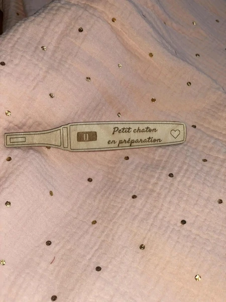 Test de grossesse en bois – « Petit chaton en préparation »